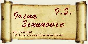 Irina Simunović vizit kartica